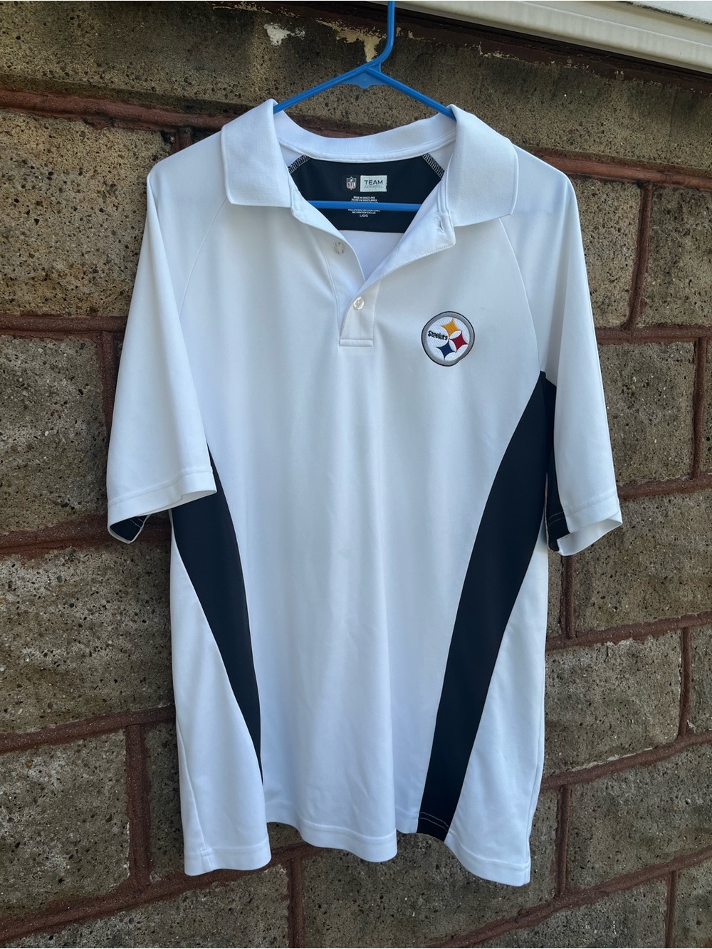 *stain Pittsburgh Steelers men polo large team apparel